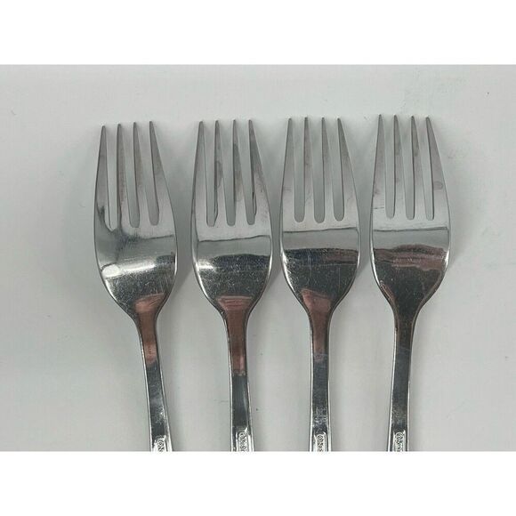 Oneida ICARUS Place Dinner Forks 8” Glossy Stainless Flatware Set Of 4 - Picture 7 of 7